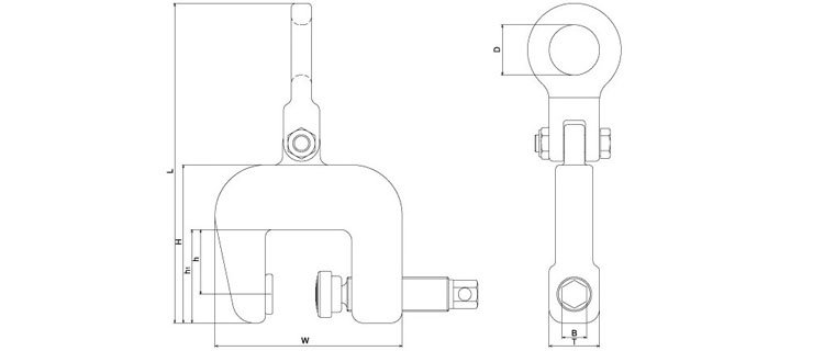 三木SC-N螺旋鎖緊鋼板吊鉗尺寸圖