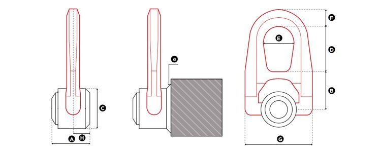 WE.DSR型盧森堡旋轉(zhuǎn)吊環(huán)尺寸圖