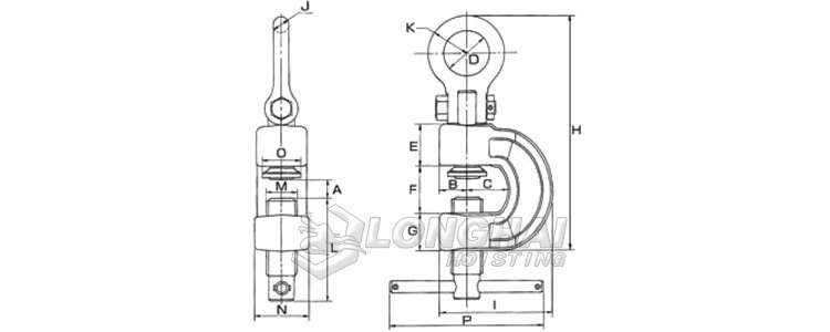 SRN拉伸用無(wú)傷夾具結(jié)構(gòu)尺寸圖